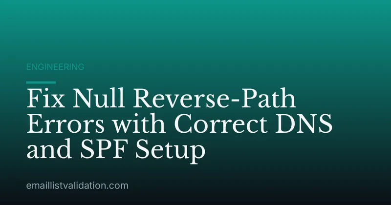 Fix Null Reverse-Path Errors with Correct DNS and SPF Setup