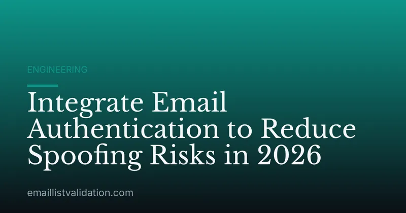 Integrate Email Authentication to Reduce Spoofing Risks in 2026