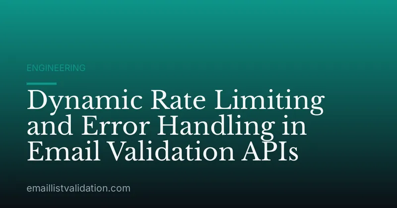 Dynamic Rate Limiting and Error Handling in Email Validation APIs