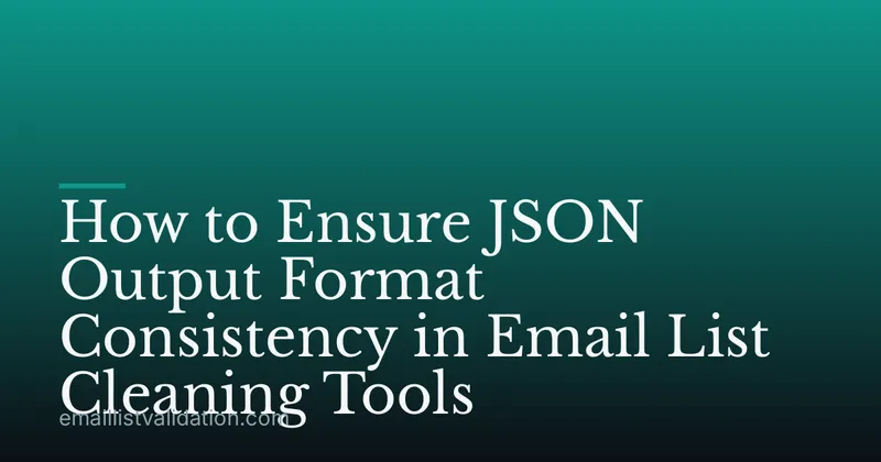 How to Ensure JSON Output Format Consistency in Email List Cleaning Tools