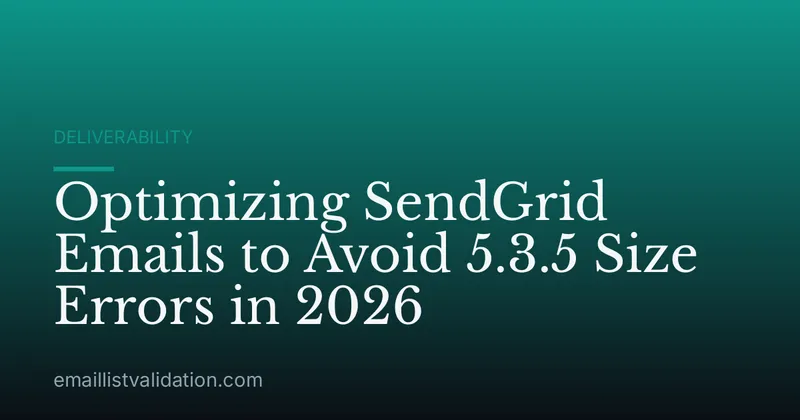 Optimizing SendGrid Emails to Avoid 5.3.5 Size Errors in 2026
