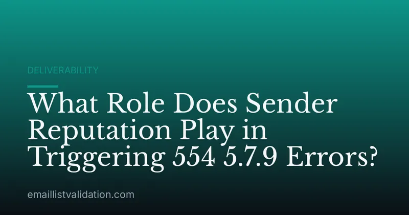 What Role Does Sender Reputation Play in Triggering 554 5.7.9 Errors?
