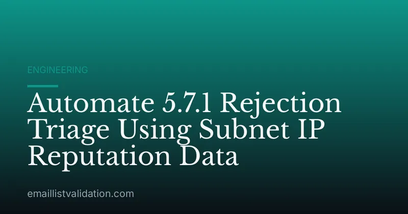 Automate 5.7.1 Rejection Triage Using Subnet IP Reputation Data