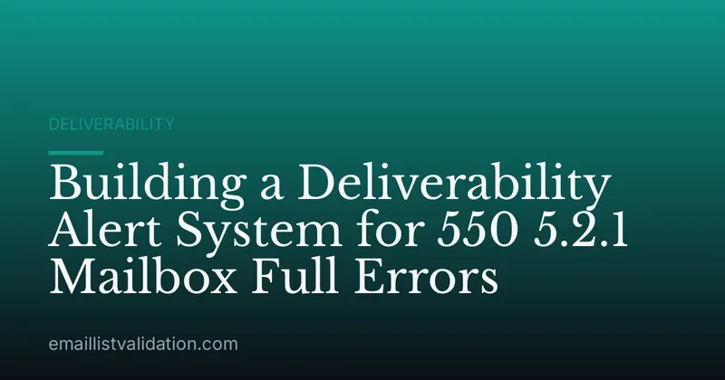 Building a Deliverability Alert System for 550 5.2.1 Mailbox Full Errors