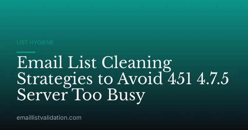 Email List Cleaning Strategies to Avoid 451 4.7.5 Server Too Busy