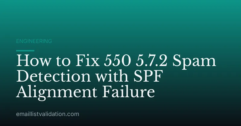 How to Fix 550 5.7.2 Spam Detection with SPF Alignment Failure