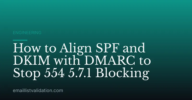 How to Align SPF and DKIM with DMARC to Stop 554 5.7.1 Blocking
