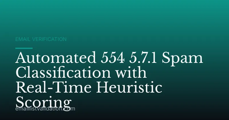 Automated 554 5.7.1 Spam Classification with Real-Time Heuristic Scoring
