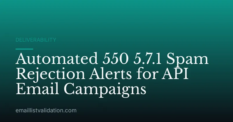 Automated 550 5.7.1 Spam Rejection Alerts for API Email Campaigns