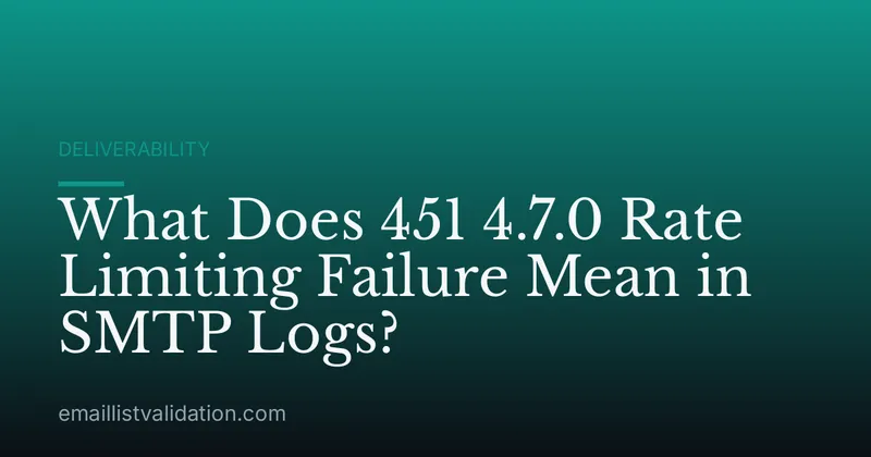 What Does 451 4.7.0 Rate Limiting Failure Mean in SMTP Logs?