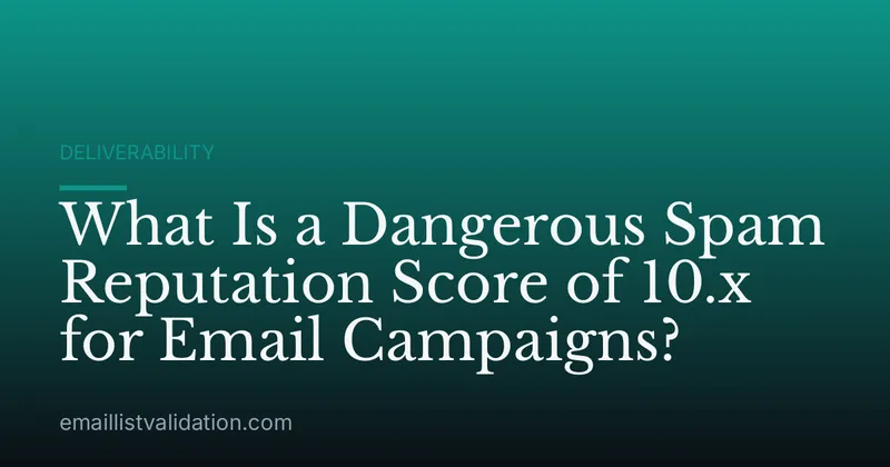 What Is a Dangerous Spam Reputation Score of 10.x for Email Campaigns?