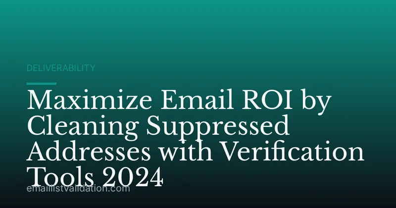 Maximize Email ROI by Cleaning Suppressed Addresses with Verification Tools 2024