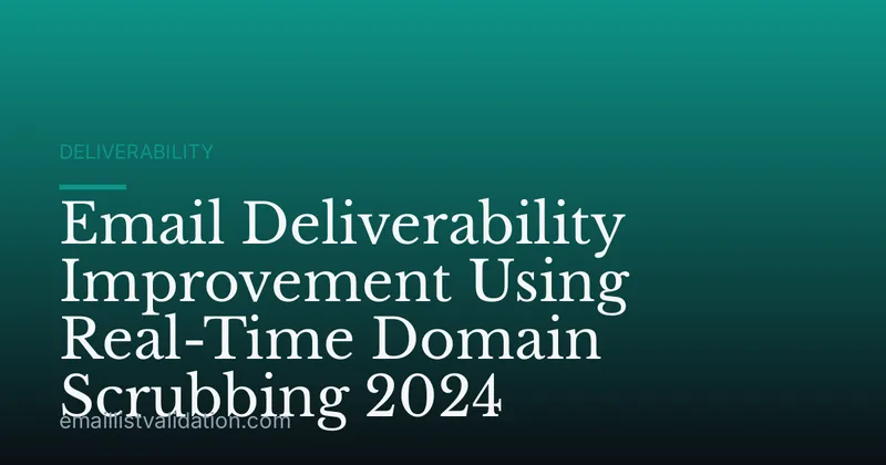 Email Deliverability Improvement Using Real-Time Domain Scrubbing 2024