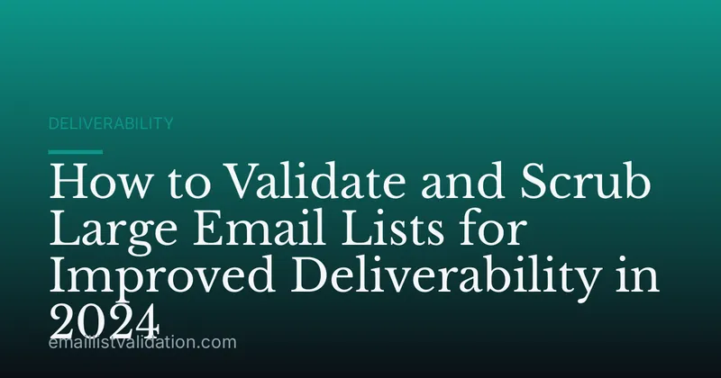 How to Validate and Scrub Large Email Lists for Improved Deliverability in 2024