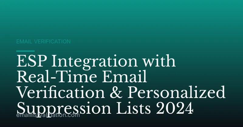 ESP Integration with Real-Time Email Verification & Personalized Suppression Lists 2024