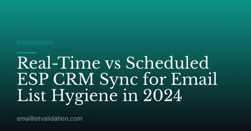 Real-Time vs Scheduled ESP CRM Sync for Email List Hygiene in 2024