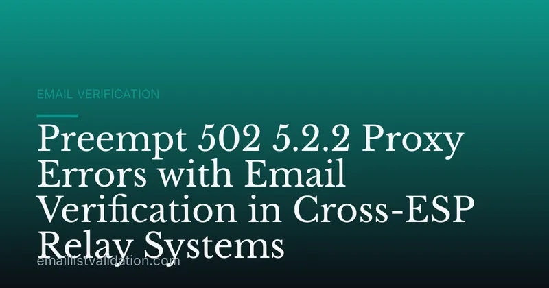 Preempt 502 5.2.2 Proxy Errors with Email Verification in Cross-ESP Relay Systems
