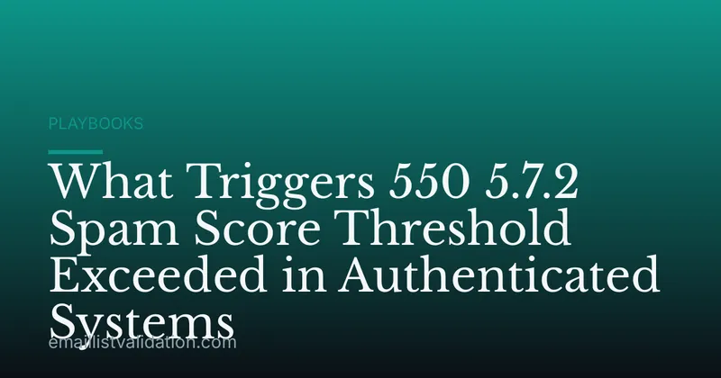 What Triggers 550 5.7.2 Spam Score Threshold Exceeded in Authenticated Systems