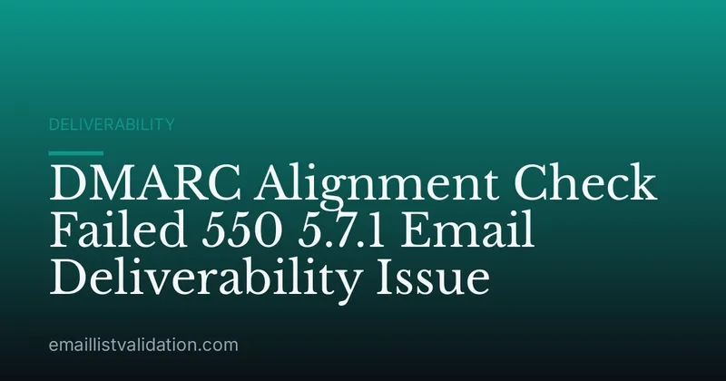 DMARC Alignment Check Failed 550 5.7.1 Email Deliverability Issue