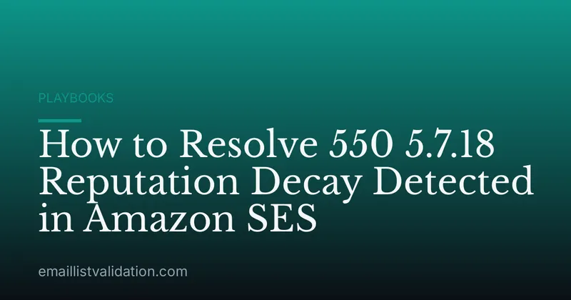 How to Resolve 550 5.7.18 Reputation Decay Detected in Amazon SES