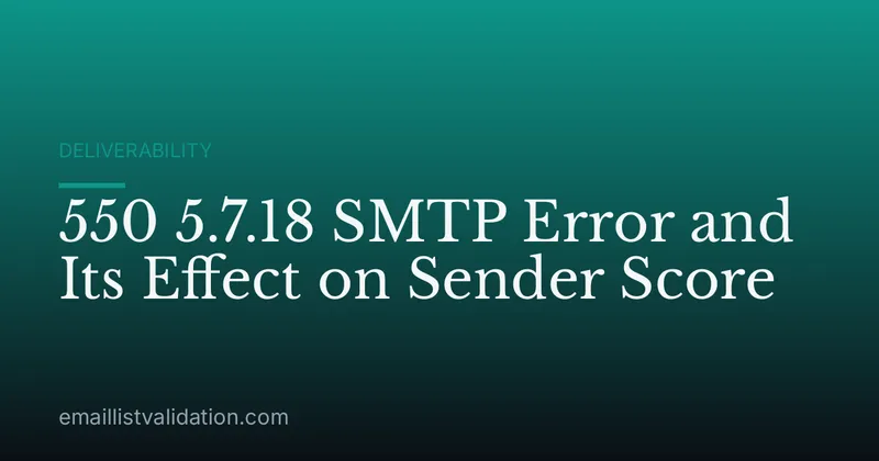 550 5.7.18 SMTP Error and Its Effect on Sender Score