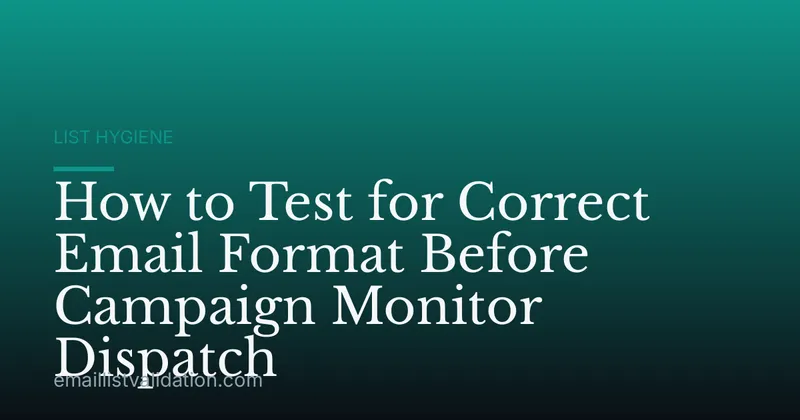 How to Test for Correct Email Format Before Campaign Monitor Dispatch