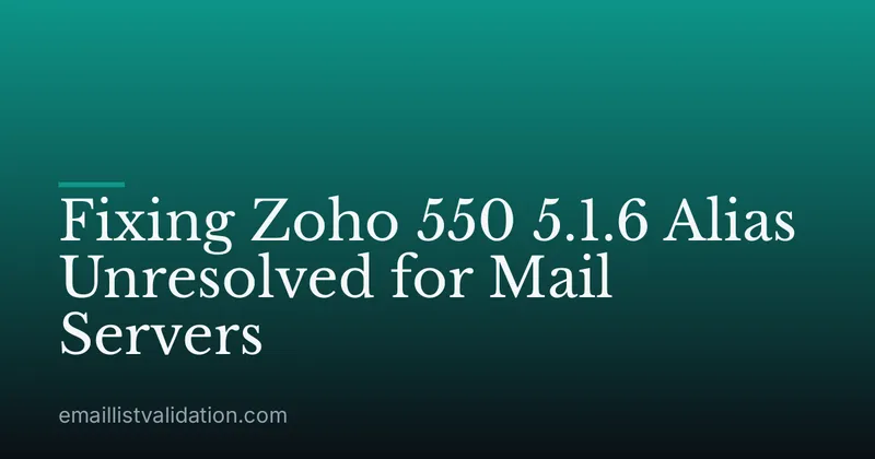 Fixing Zoho 550 5.1.6 Alias Unresolved for Mail Servers