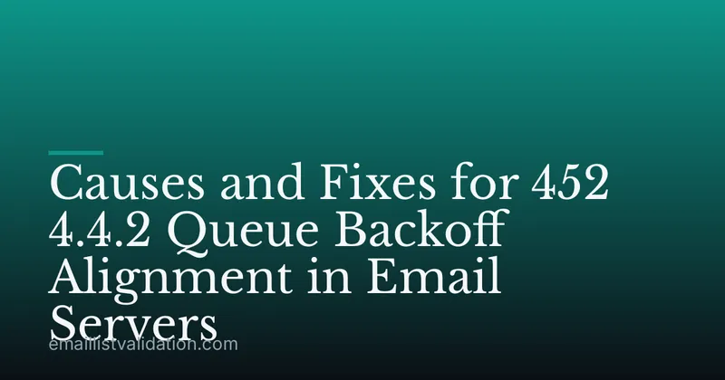 Causes and Fixes for 452 4.4.2 Queue Backoff Alignment in Email Servers