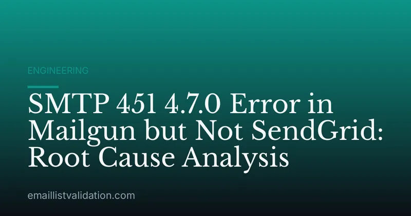 SMTP 451 4.7.0 Error in Mailgun but Not SendGrid: Root Cause Analysis