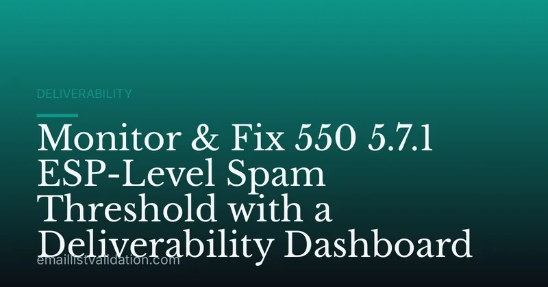 Monitor & Fix 550 5.7.1 ESP-Level Spam Threshold with a Deliverability Dashboard