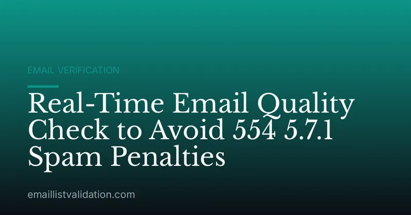 Real-Time Email Quality Check to Avoid 554 5.7.1 Spam Penalties