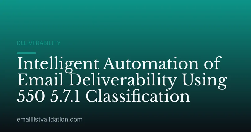 Intelligent Automation of Email Deliverability Using 550 5.7.1 Classification