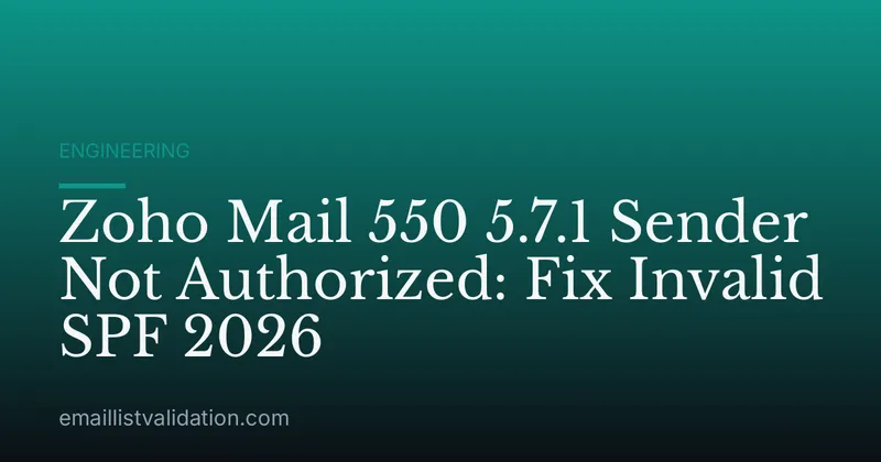 Zoho Mail 550 5.7.1 Sender Not Authorized: Fix Invalid SPF 2026