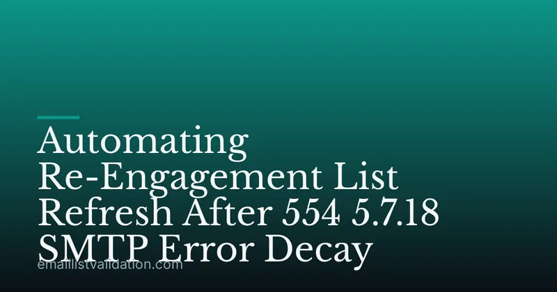 Automating Re-Engagement List Refresh After 554 5.7.18 SMTP Error Decay