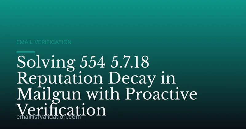 Solving 554 5.7.18 Reputation Decay in Mailgun with Proactive Verification