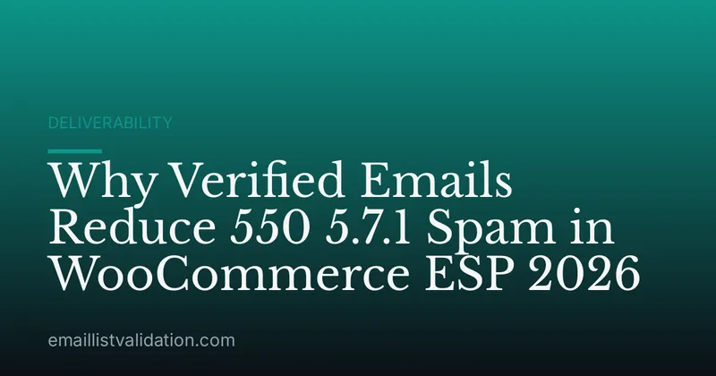 Why Verified Emails Reduce 550 5.7.1 Spam in WooCommerce ESP 2026