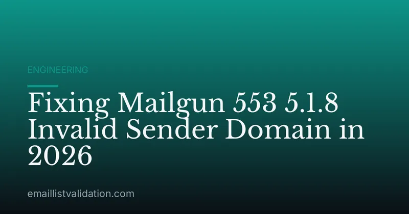 Fixing Mailgun 553 5.1.8 Invalid Sender Domain in 2026