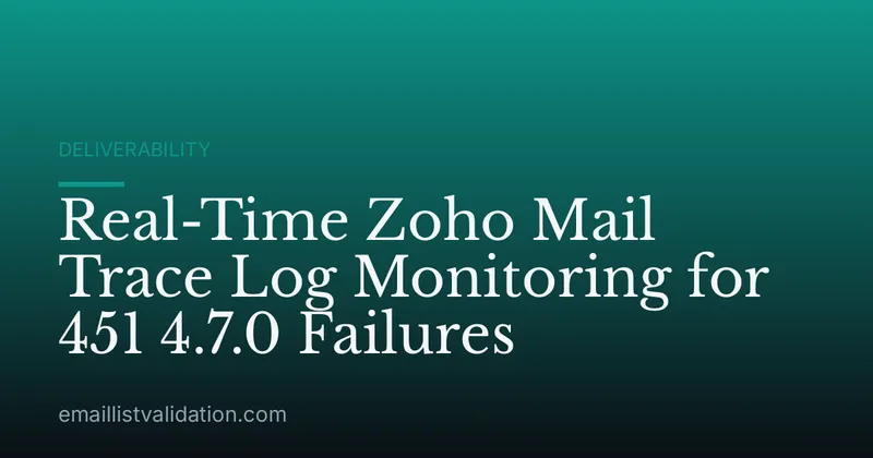 Real-Time Zoho Mail Trace Log Monitoring for 451 4.7.0 Failures