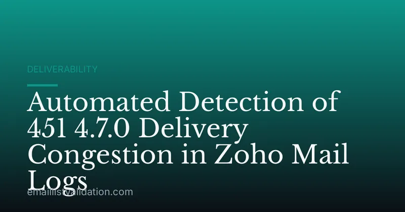 Automated Detection of 451 4.7.0 Delivery Congestion in Zoho Mail Logs