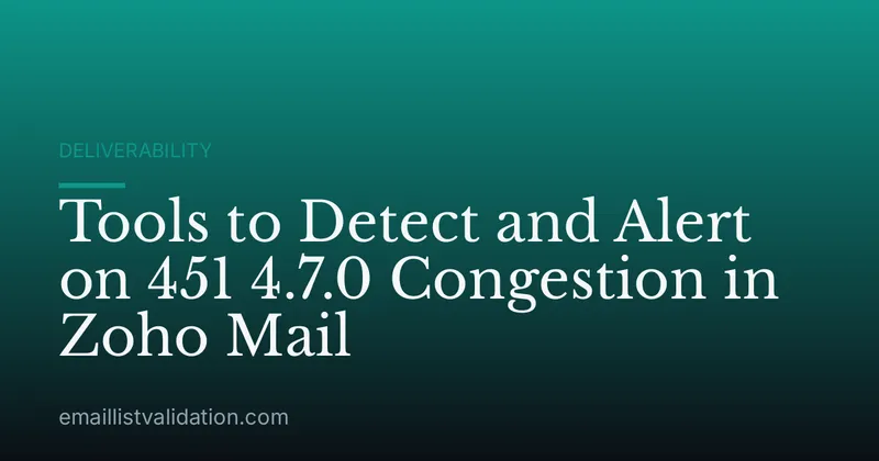 Tools to Detect and Alert on 451 4.7.0 Congestion in Zoho Mail