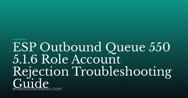 ESP Outbound Queue 550 5.1.6 Role Account Rejection Troubleshooting Guide