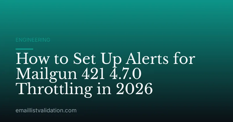 How to Set Up Alerts for Mailgun 421 4.7.0 Throttling in 2026