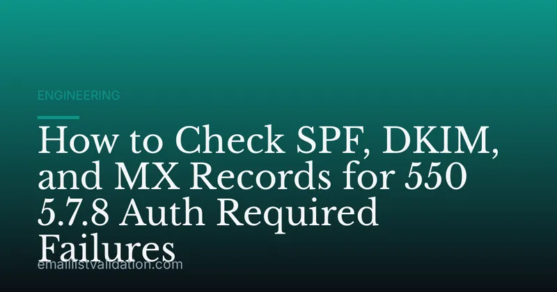 How to Check SPF, DKIM, and MX Records for 550 5.7.8 Auth Required Failures