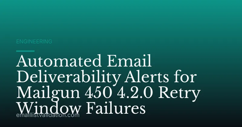 Automated Email Deliverability Alerts for Mailgun 450 4.2.0 Retry Window Failures