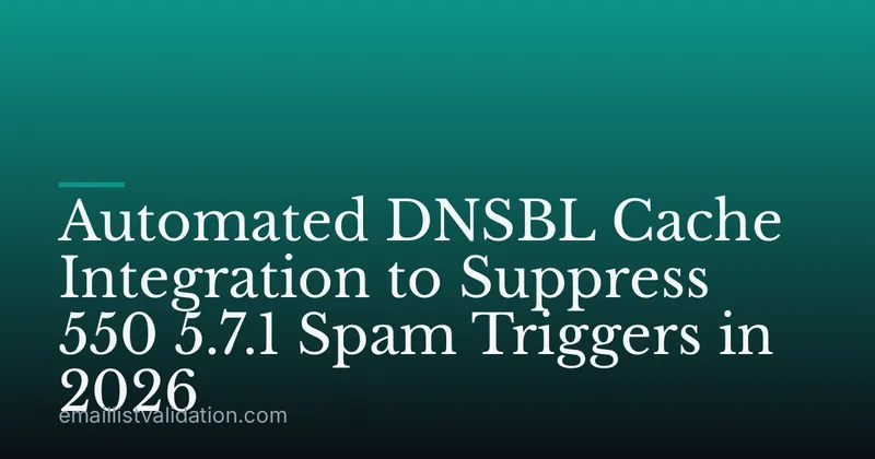 Automated DNSBL Cache Integration to Suppress 550 5.7.1 Spam Triggers in 2026