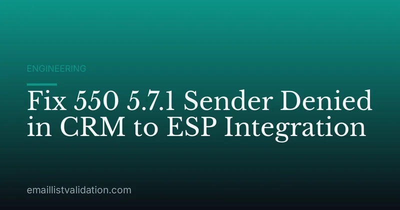 Fix 550 5.7.1 Sender Denied in CRM to ESP Integration