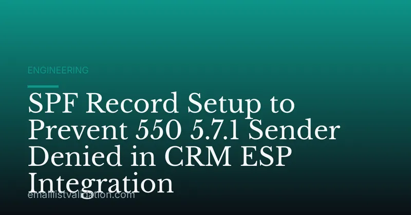 SPF Record Setup to Prevent 550 5.7.1 Sender Denied in CRM ESP Integration