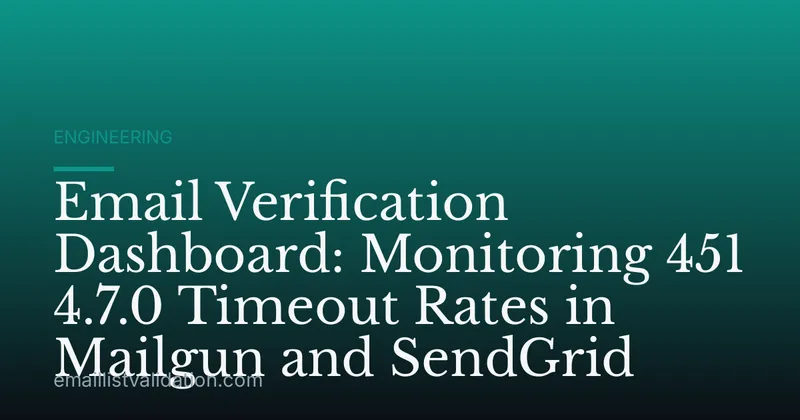 Email Verification Dashboard: Monitoring 451 4.7.0 Timeout Rates in Mailgun and SendGrid
