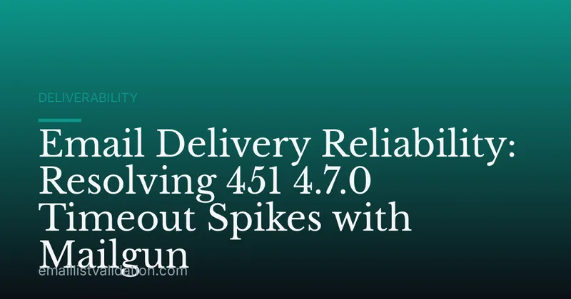 Email Delivery Reliability: Resolving 451 4.7.0 Timeout Spikes with Mailgun
