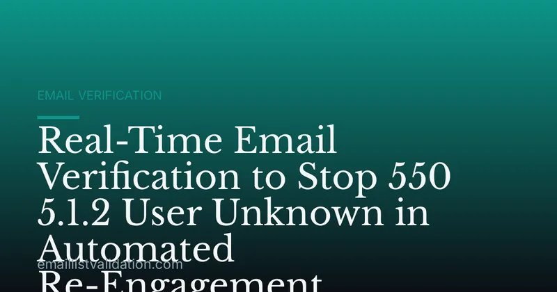 Real-Time Email Verification to Stop 550 5.1.2 User Unknown in Automated Re-Engagement